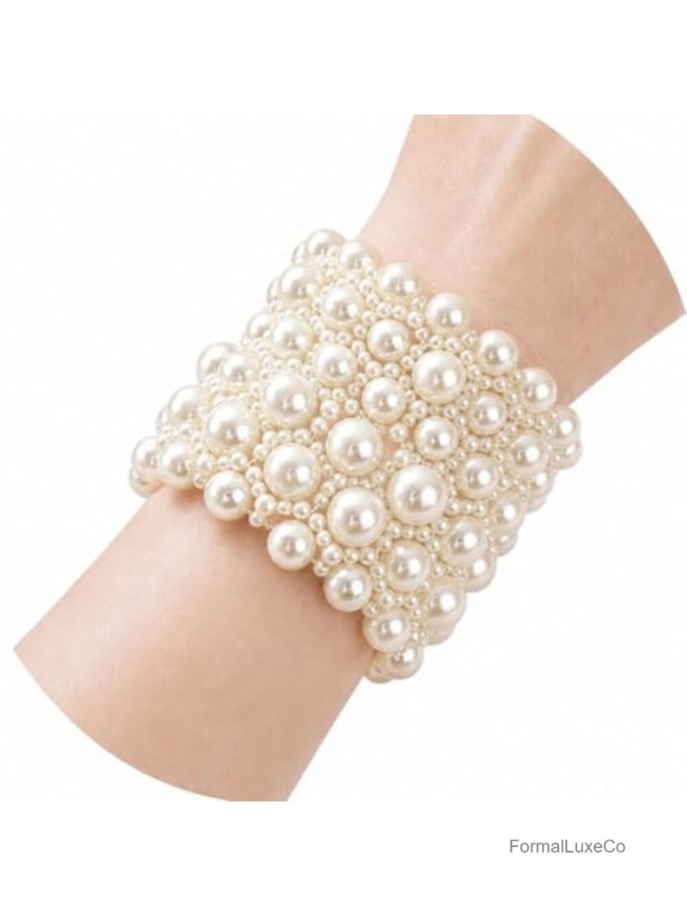 Faux Pearl Stretch Bracelet - Versatile Event & Daily Wear